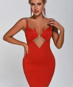 Bellabarnett Aimee Diamonate Chain Mini Dress