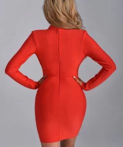 Bellabarnett CLOTHING Hilary Mini Bandage Blazer Dress - Red