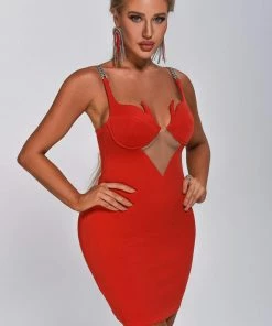 Bellabarnett Aimee Diamonate Chain Mini Dress