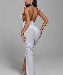 Tracking Livia Mesh Slit Maxi Bandage Dress