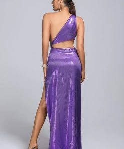 Tracking CLOTHING Benase Cutout Sequin Slit Maxi Dress