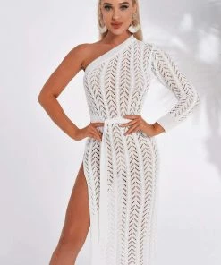 Bellabarnett Maylene One Shoulder Slit Midi Dress CLOTHING