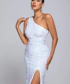 Bellabarnett CLOTHING Bavasa One Shoulder Sequin Midi Dress