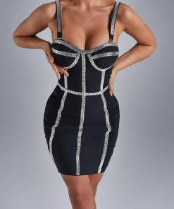 Bellabarnett CLOTHING Carola Rhinestone Midi Bandage Dress