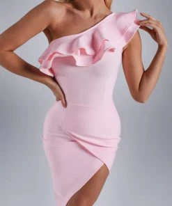 Bellabarnett Claudia One Shoulder Midi Bandage Dress