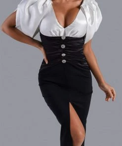 Bellabarnett CLOTHING Luana Puff Sleeve Midi Dress