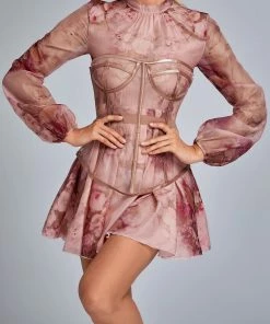 Bellabarnett Calia Corset Mini Dress Set - Pink