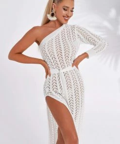 Bellabarnett Maylene One Shoulder Slit Midi Dress CLOTHING