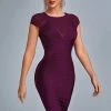 Bellabarnett CLOTHING Ruya Midi Bandage Dress In Purple