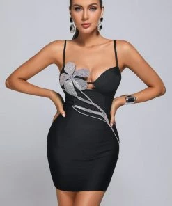 Bellabarnett Barabal Diamonate Mini Bandage Dress