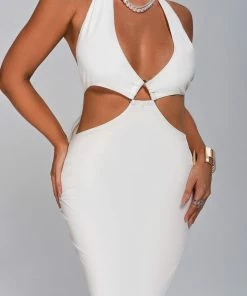 Bellabarnett Aileen Halter Cutout Midi Dress CLOTHING