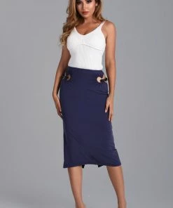 Bellabarnett CLOTHING Jelly Cutout Skirt - Navy
