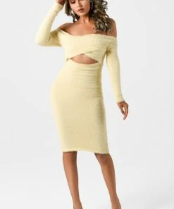Bellabarnett Nicora Off Shoulder Midi Dress CLOTHING