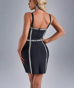 Bellabarnett CLOTHING Carola Rhinestone Midi Bandage Dress