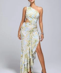 Bellabarnett CLOTHING Berka One Shoulder Printed Maxi Dress