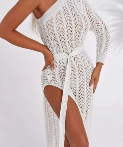 Bellabarnett Maylene One Shoulder Slit Midi Dress CLOTHING