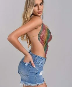 Bellabarnett CLOTHING Daphne Metallic Mesh Top