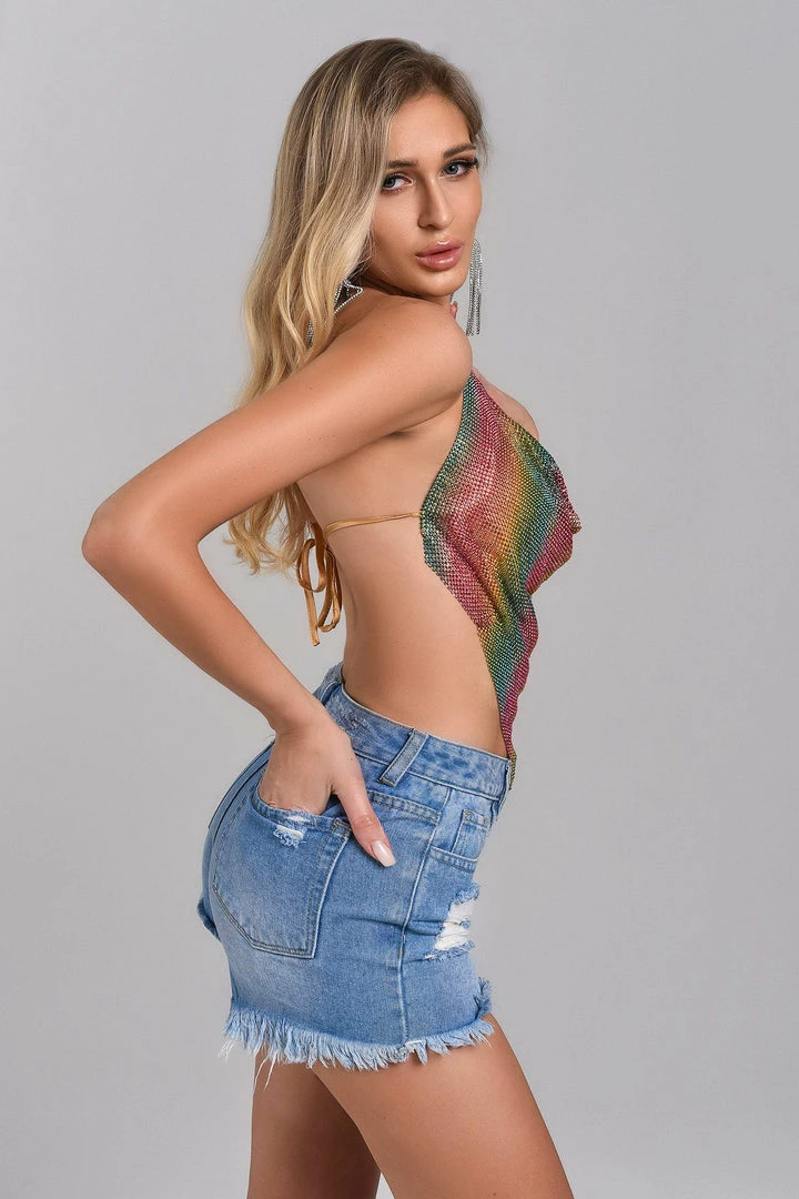 Bellabarnett CLOTHING Daphne Metallic Mesh Top