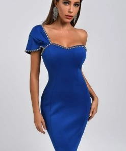 Bellabarnett CLOTHING Sindi One Shoulder Diamonte Mini Dress