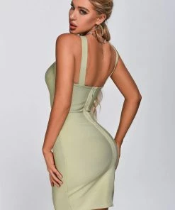 Bellabarnett Martha Cutout Mini Bandage Dress - Green CLOTHING
